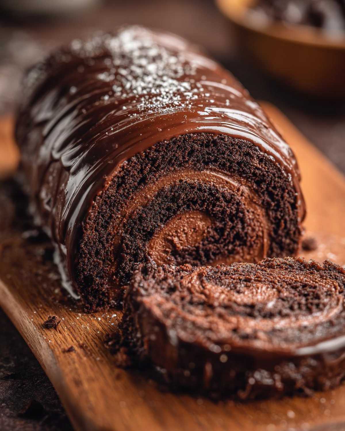 Chocolate Ganache Yule Log - detail 1