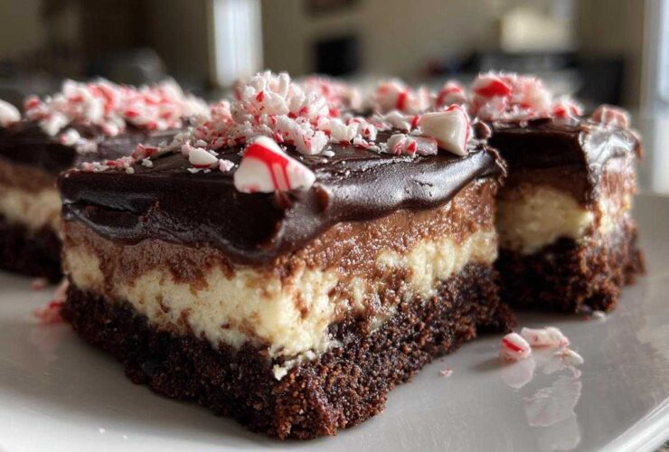 Chocolate Peppermint Cheesecake Bars