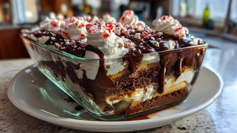 Chocolate Peppermint Tiramisu Trifle