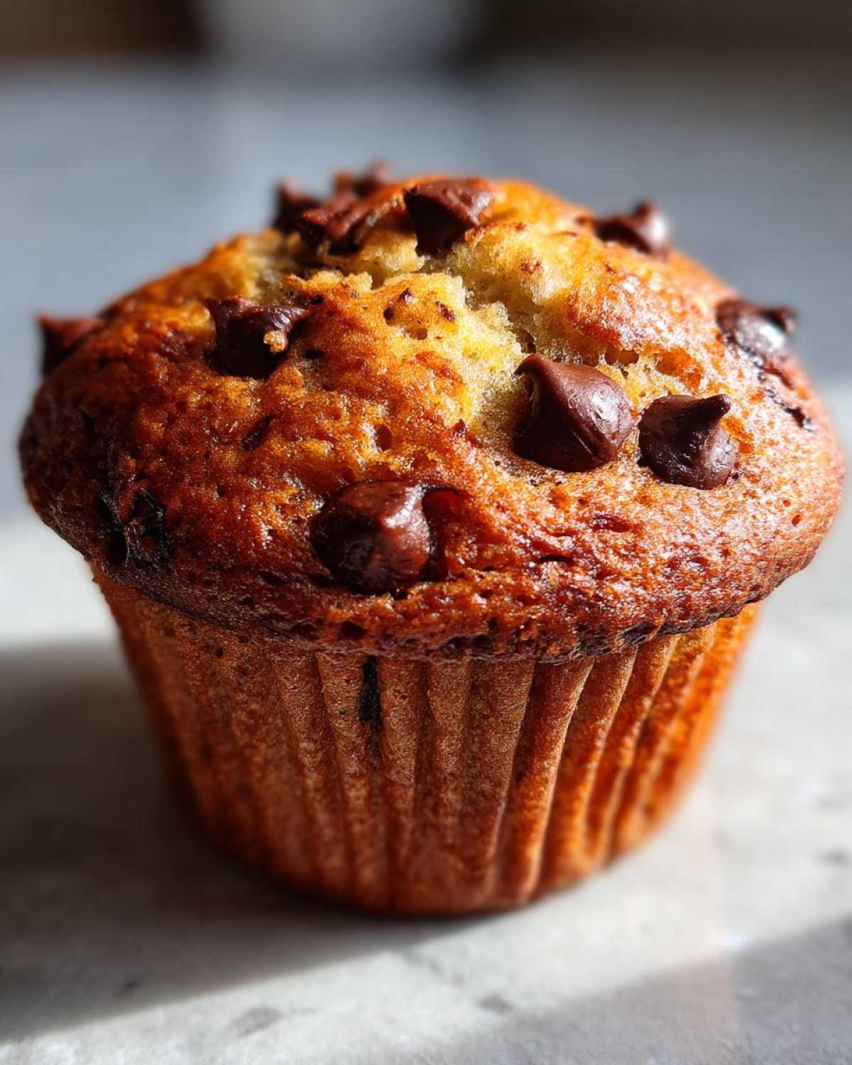 Chocolate chip banana muffins - detail 3