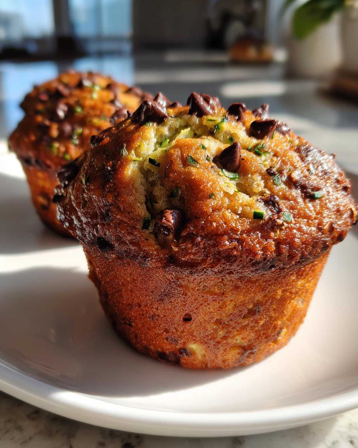 Chocolate chip zucchini muffins - detail 1