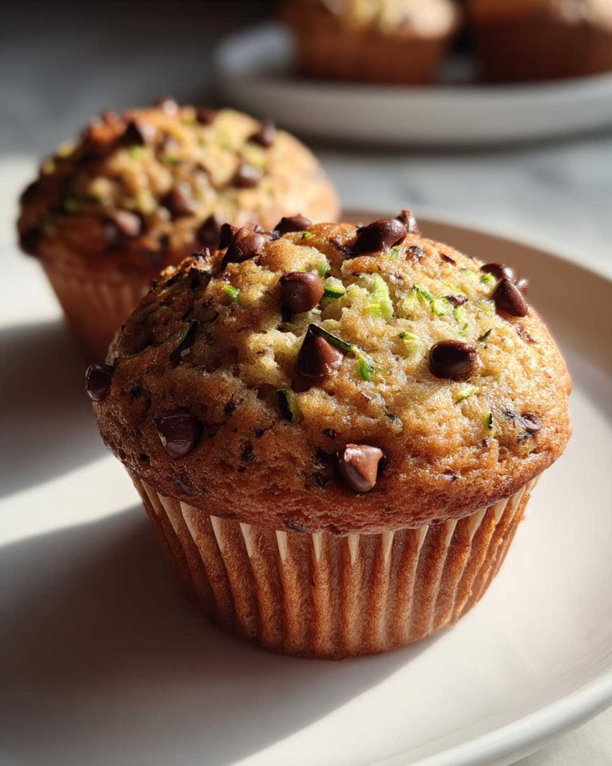 Chocolate chip zucchini muffins - detail 2