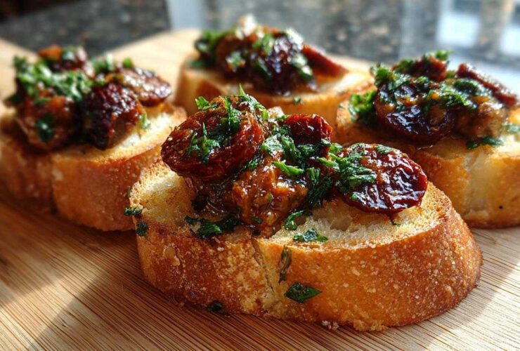 Chorizo and Date Crostini