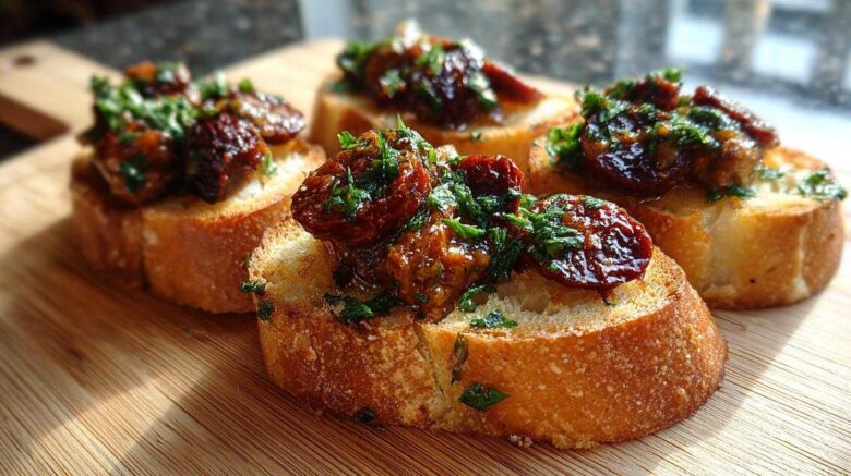 Chorizo and Date Crostini