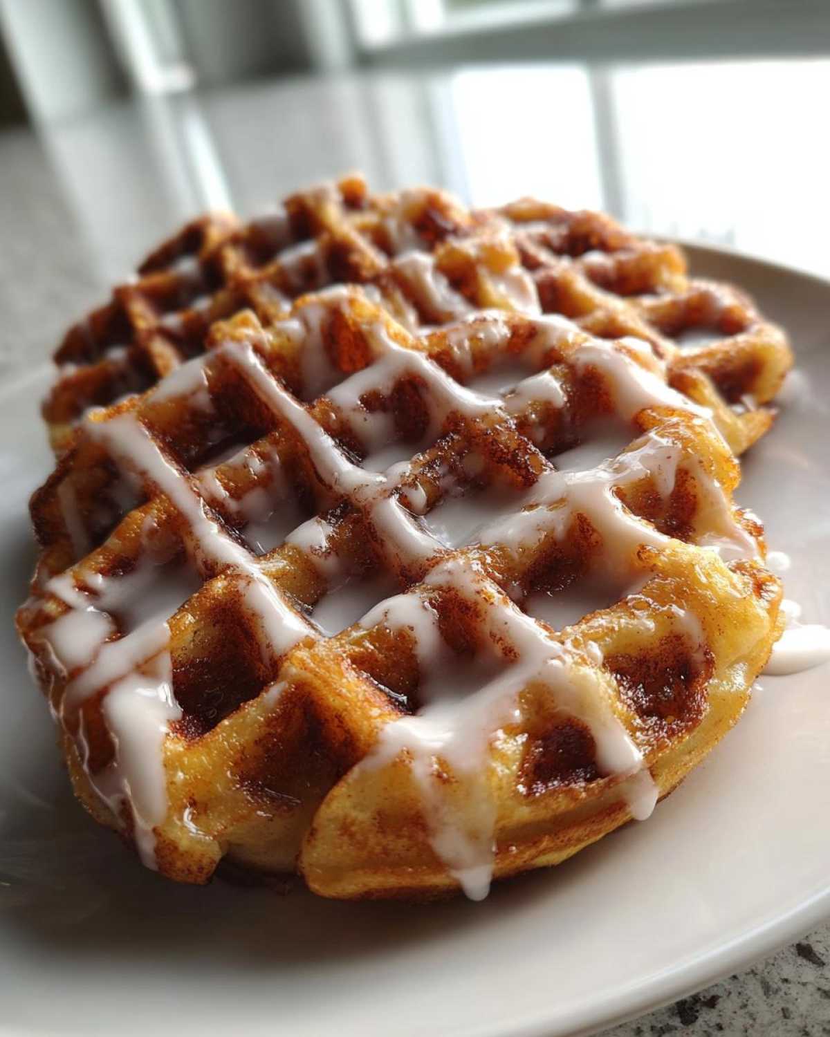 Christmas Morning Cinnamon Roll Waffles - detail 1