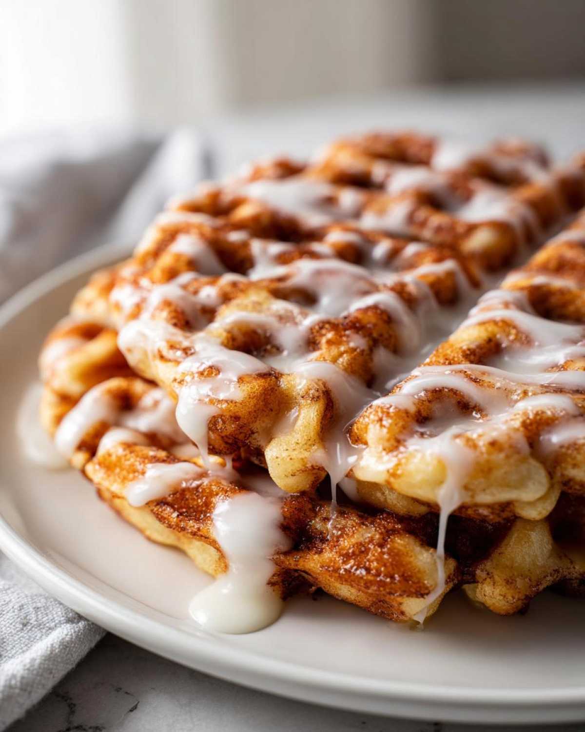 Christmas Morning Cinnamon Roll Waffles - detail 2