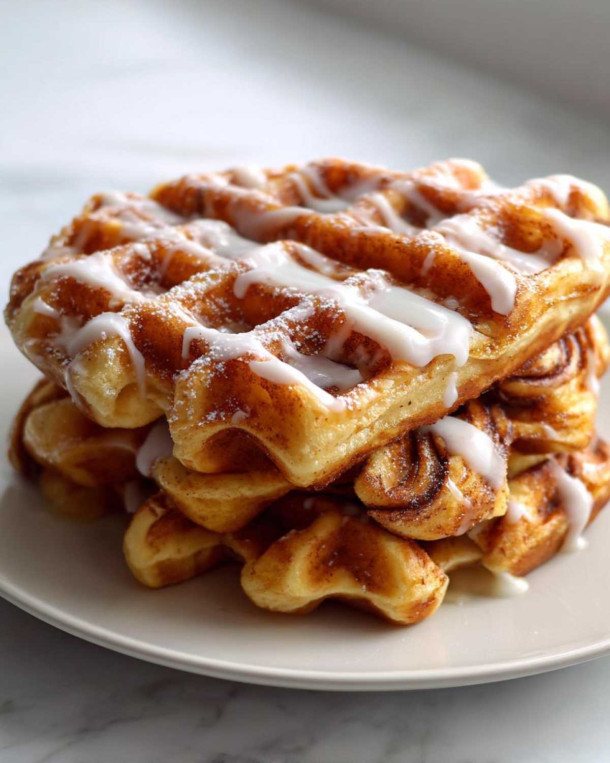 Christmas Morning Cinnamon Roll Waffles - detail 3