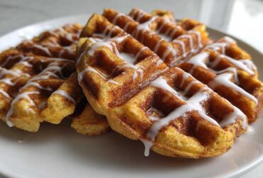 Christmas Morning Cinnamon Roll Waffles