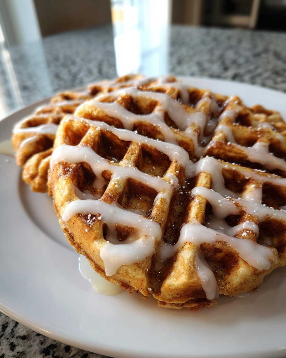 Christmas Morning Cinnamon Roll Waffles - detail 4