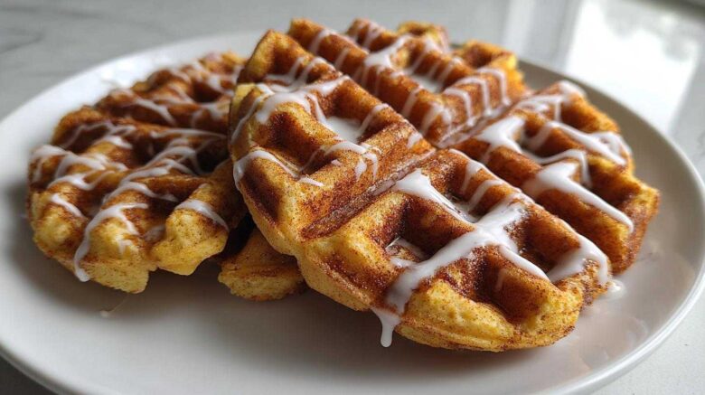 Christmas Morning Cinnamon Roll Waffles
