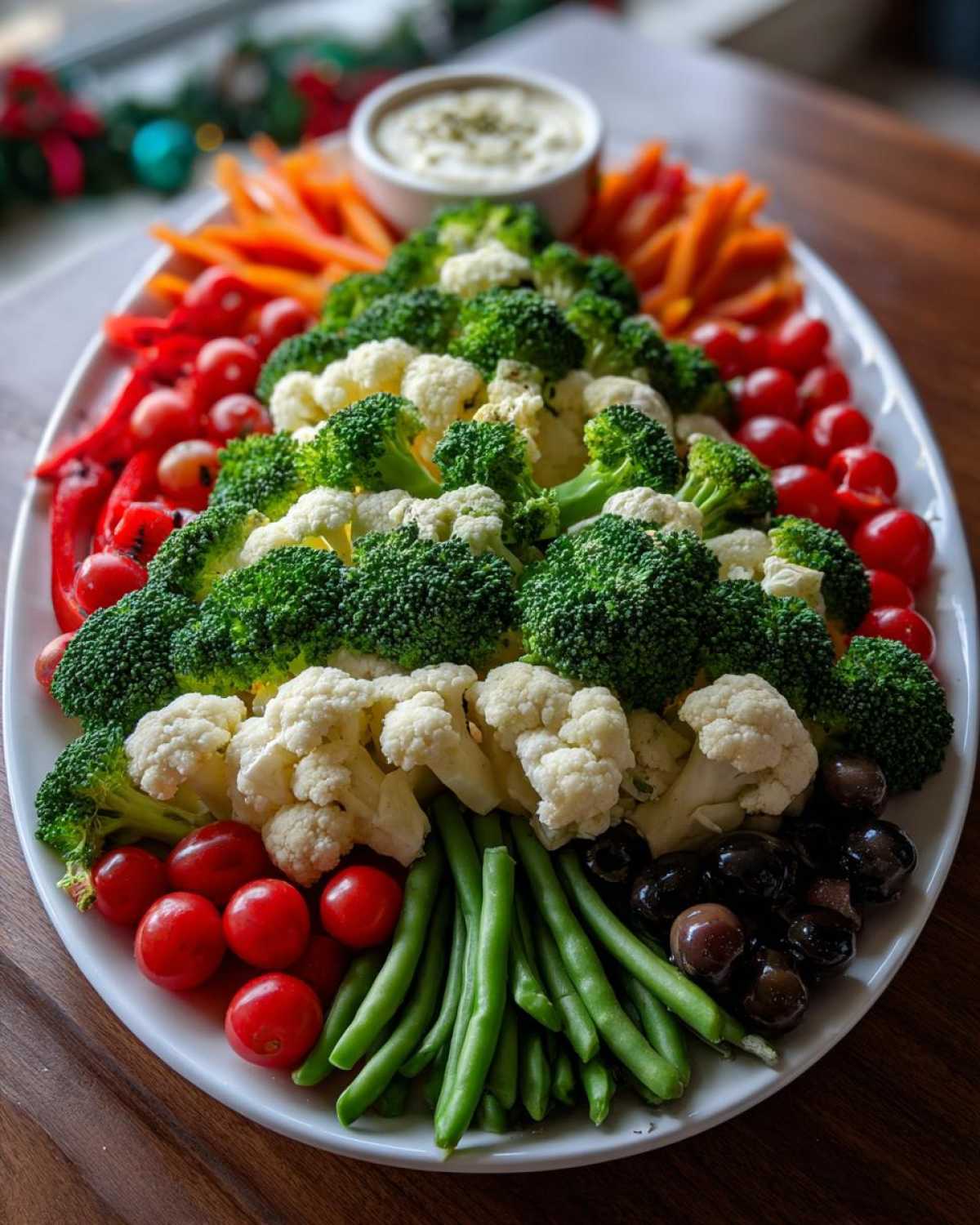 Christmas Tree Veggie Tray Platter - detail 2