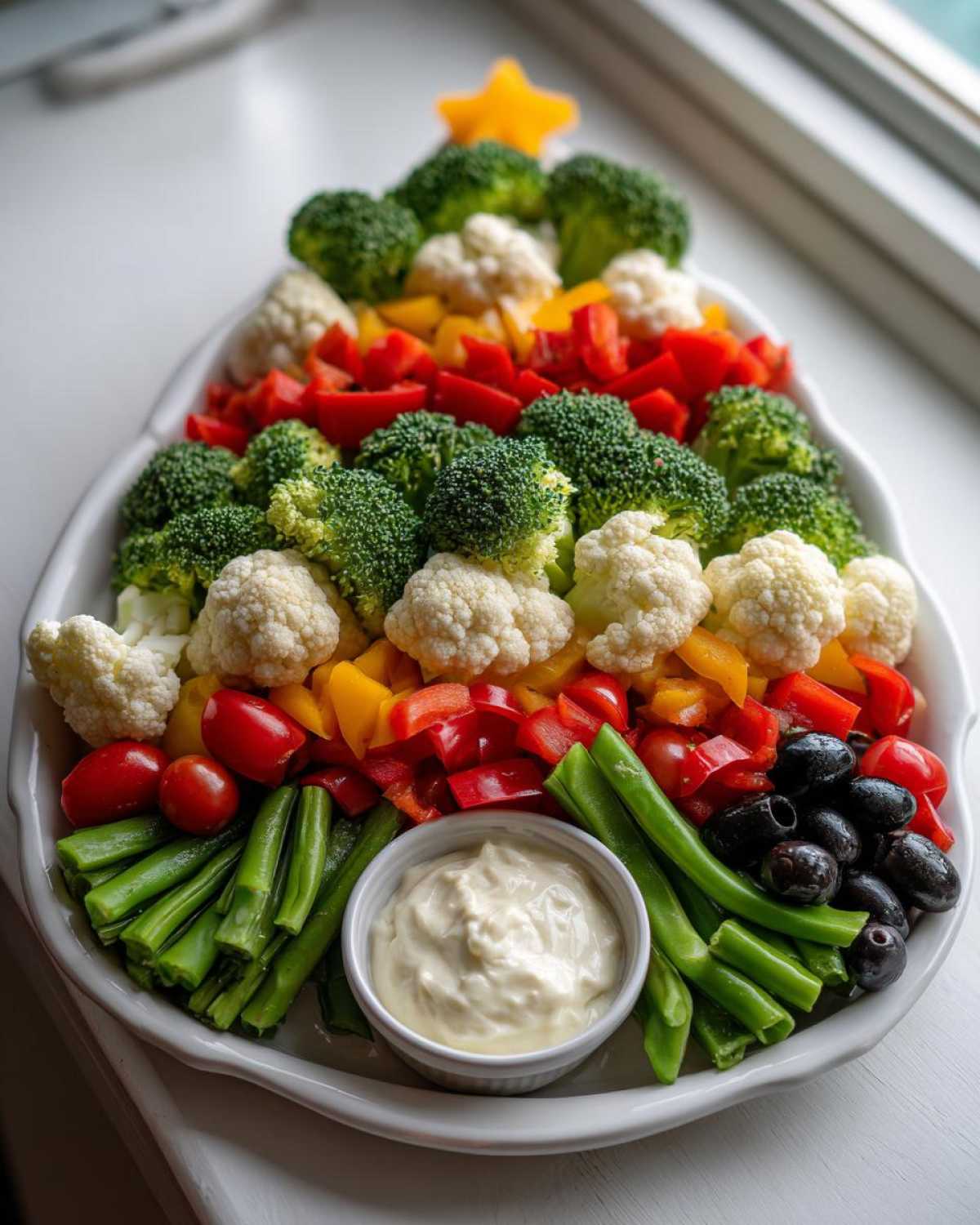 Christmas Tree Veggie Tray Platter - detail 4