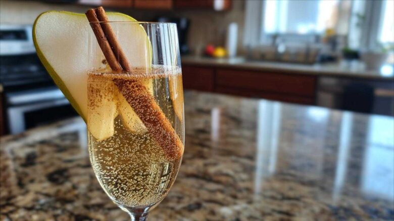 Cinnamon Pear Mimosas
