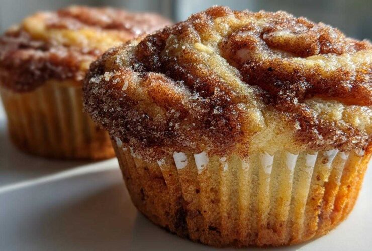 Cinnamon Roll Eggnog Muffins