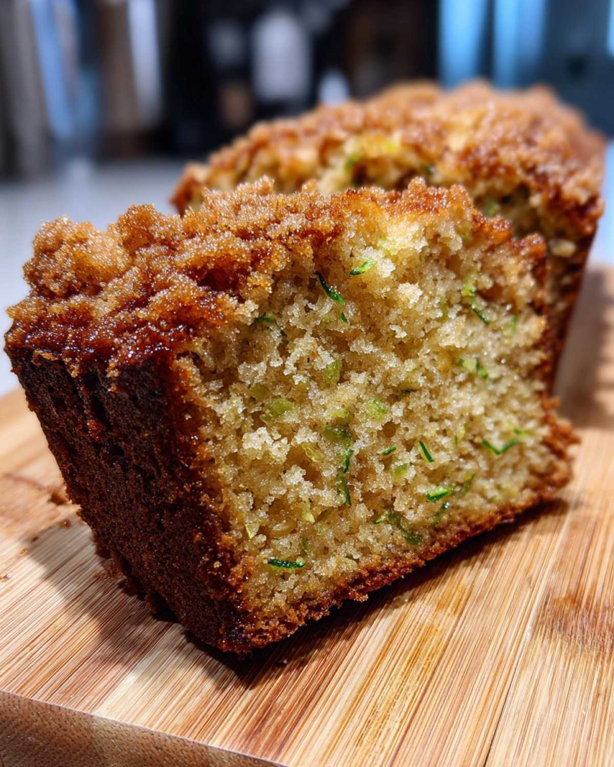 Cinnamon Streusel Topped Zucchini Bread Bakery Style - detail 1