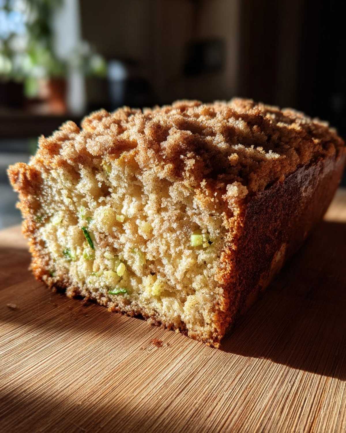 Cinnamon Streusel Topped Zucchini Bread Bakery Style - detail 2