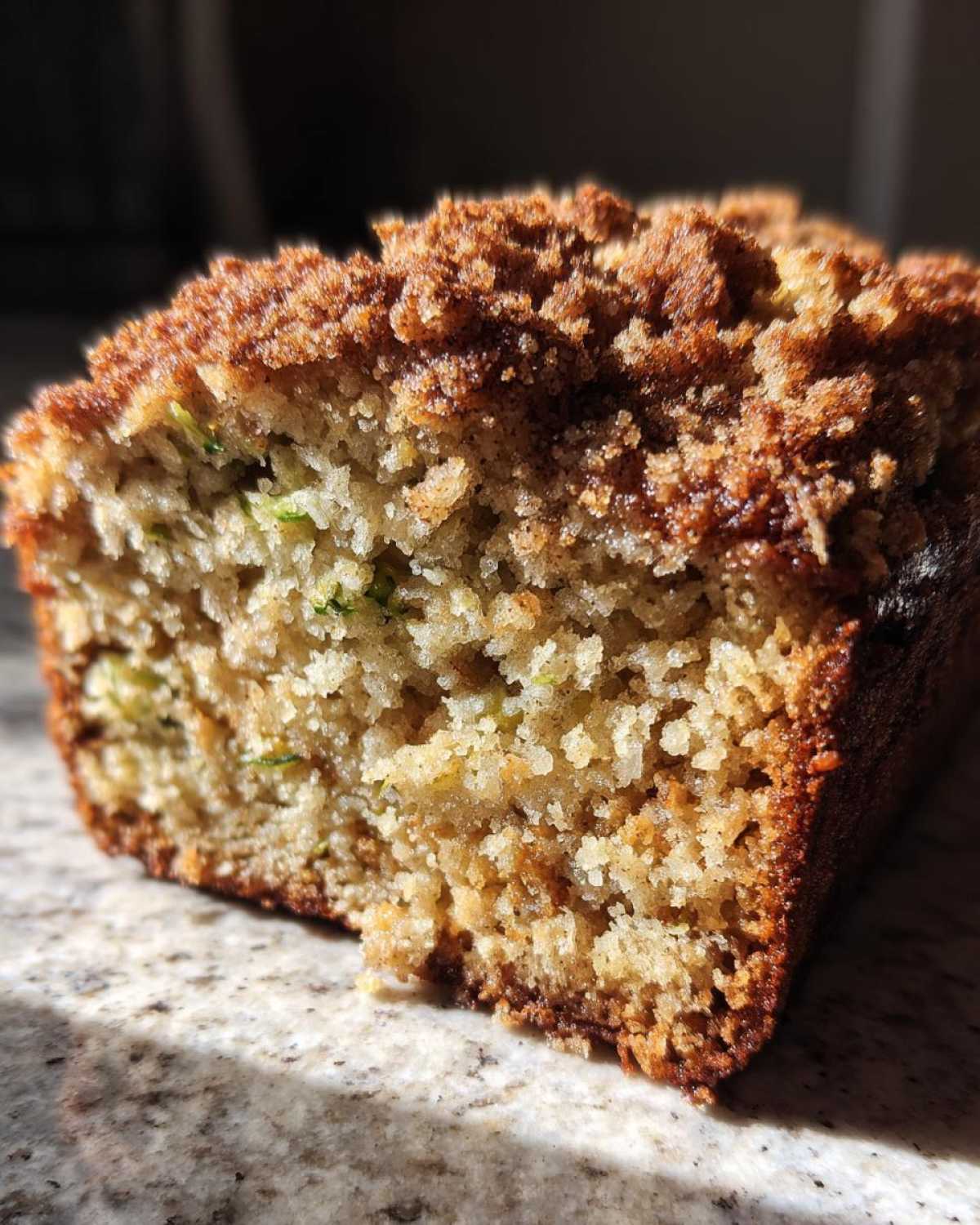 Cinnamon Streusel Topped Zucchini Bread Bakery Style - detail 3