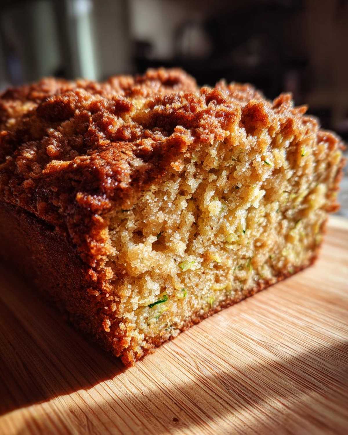 Cinnamon Streusel Topped Zucchini Bread Bakery Style - detail 4