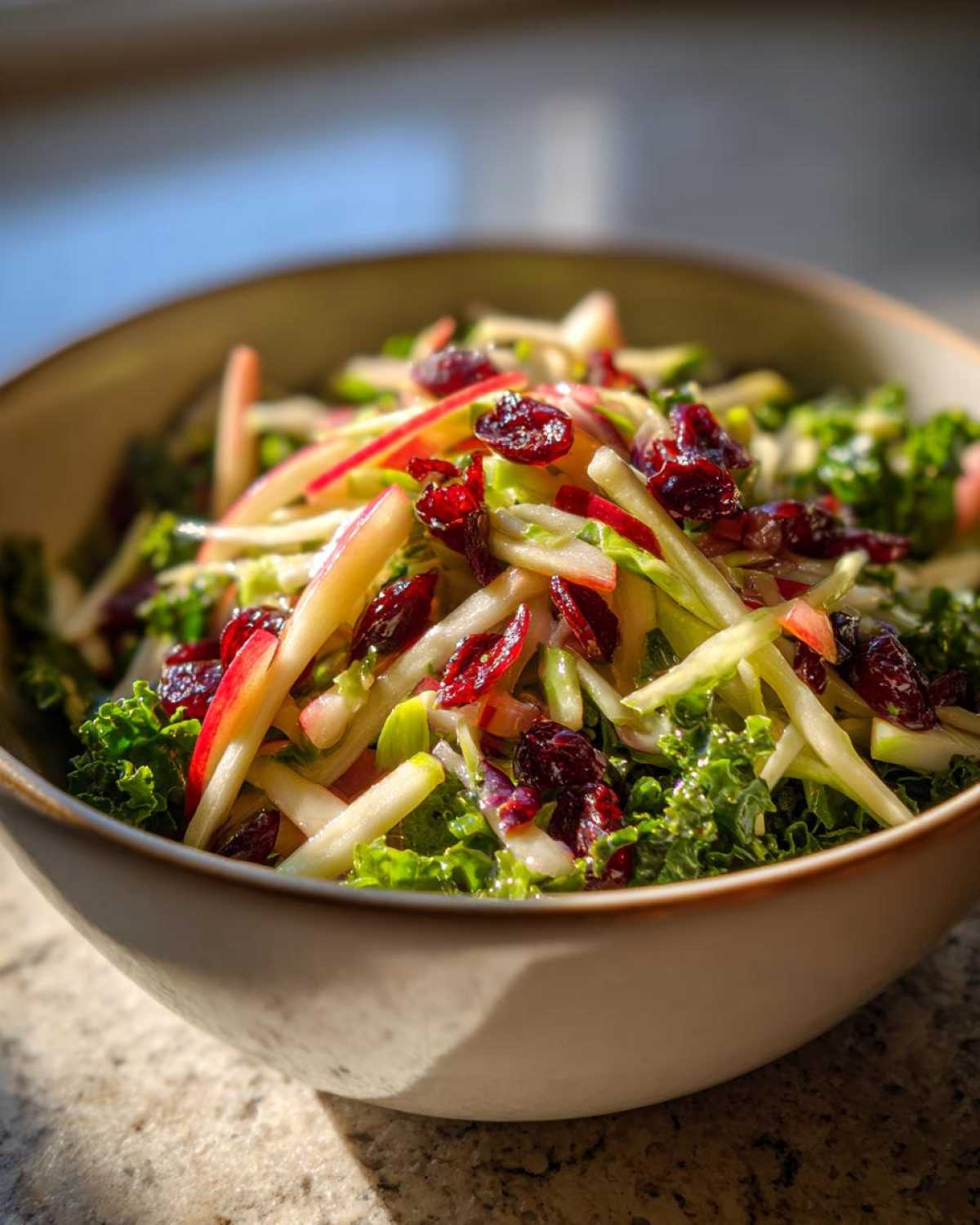Cranberry Apple Slaw with Kale - detail 1