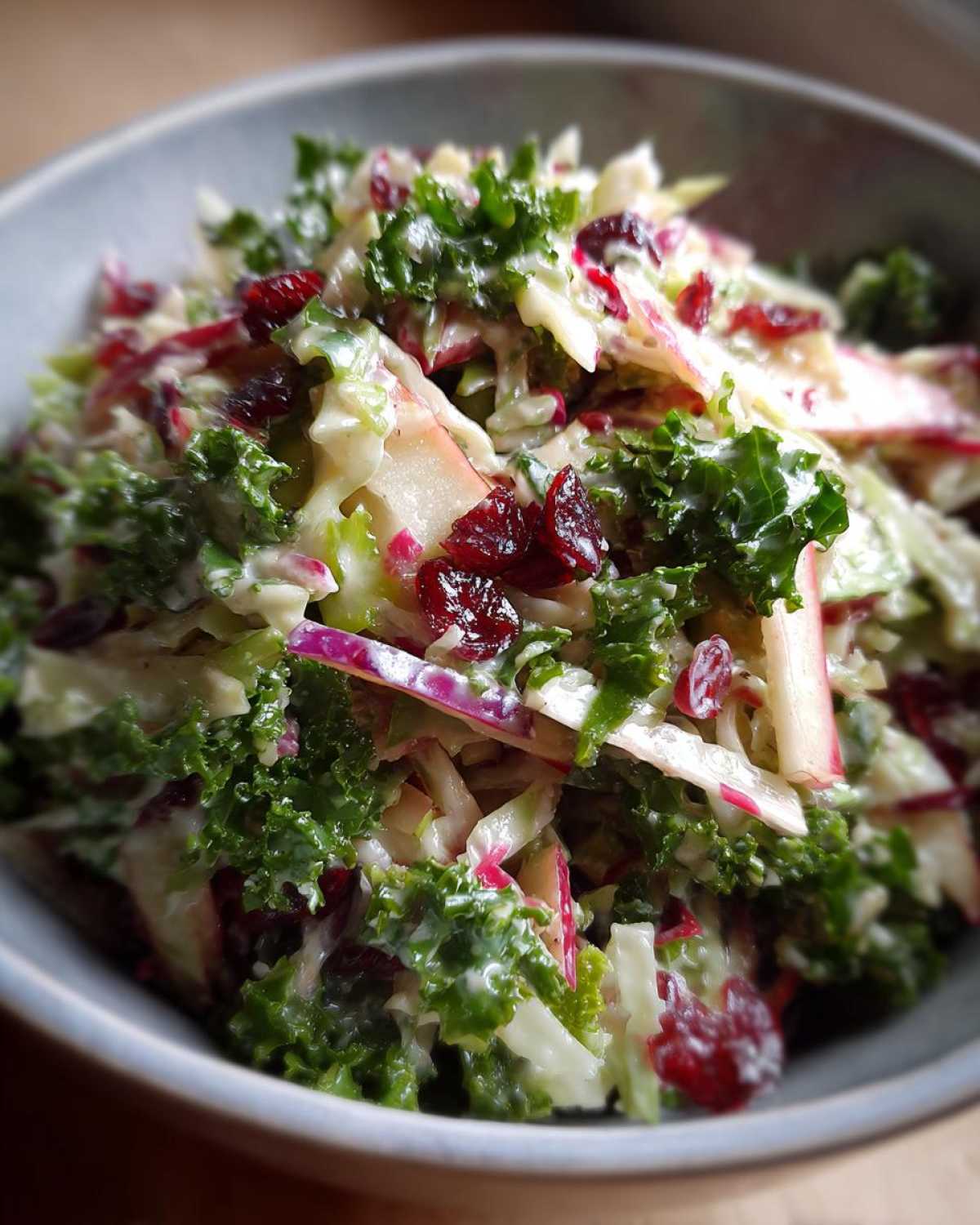 Cranberry Apple Slaw with Kale - detail 2