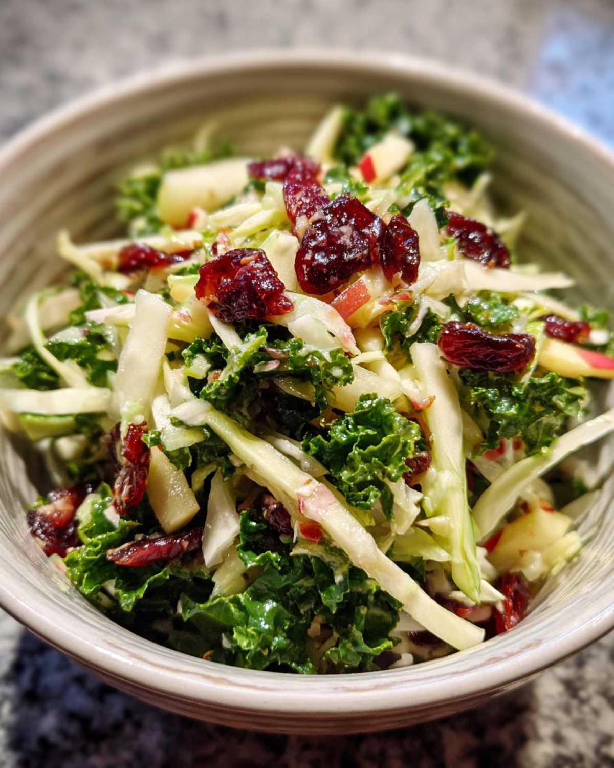 Cranberry Apple Slaw with Kale - detail 3