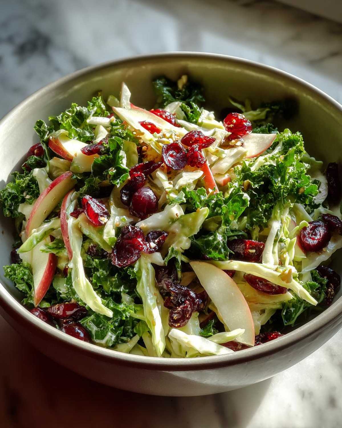 Cranberry Apple Slaw with Kale - detail 4
