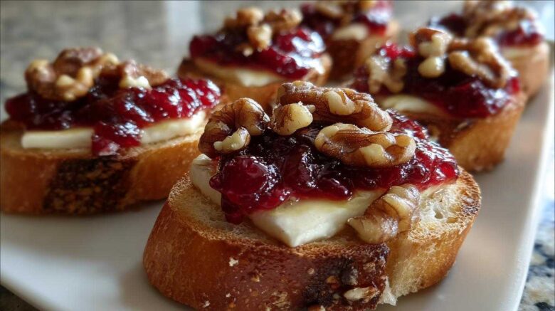 Cranberry Brie Bites with Walnuts