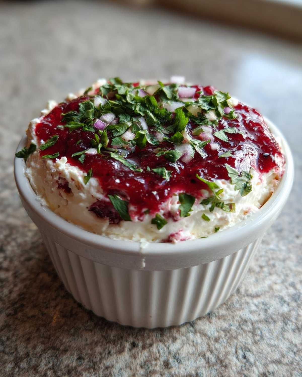 Cranberry Jalapeño Cream Cheese Holiday Dip - detail 4