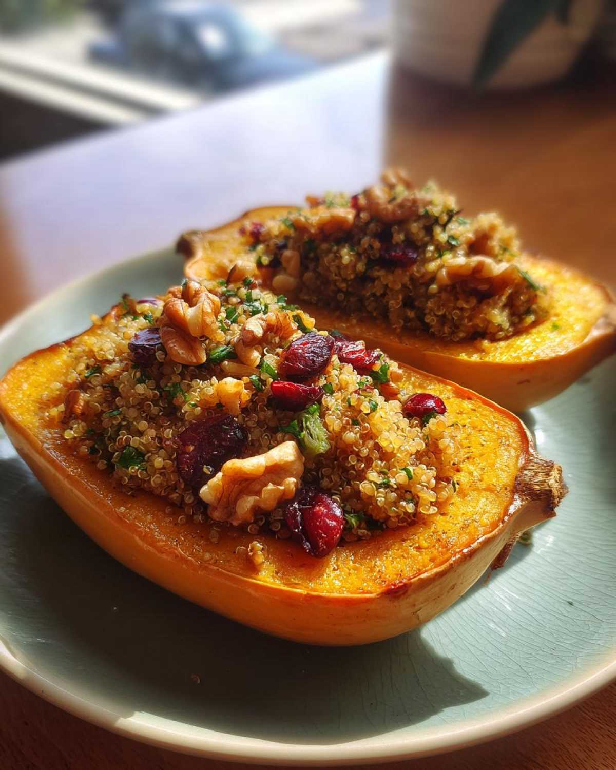 Cranberry Walnut Stuffed Squash (Vegan) - detail 3