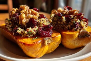 Cranberry Walnut Stuffed Squash (Vegan)