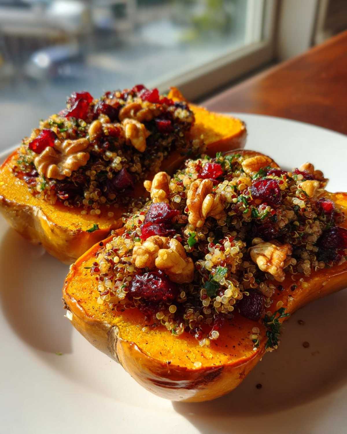 Cranberry Walnut Stuffed Squash (Vegan) - detail 4