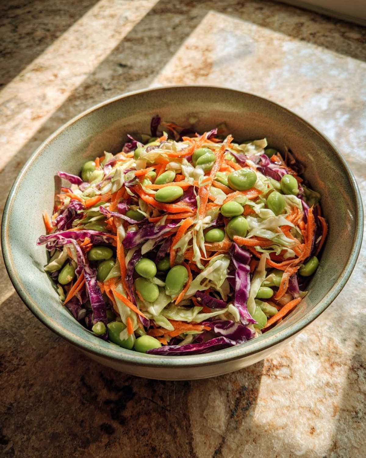 Edamame and Cabbage Winter Slaw (Vegan) - detail 2