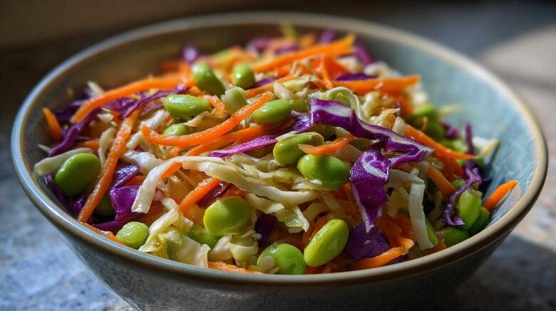 Edamame and Cabbage Winter Slaw (Vegan)