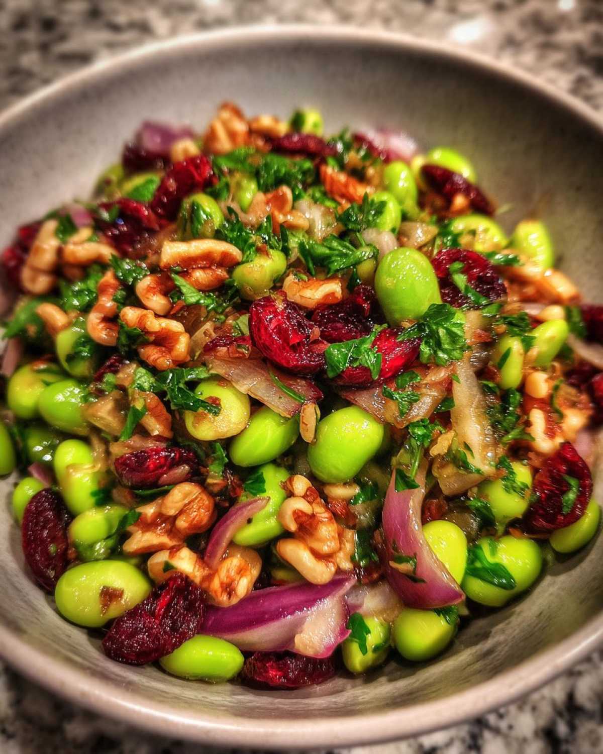 Edamame and Cranberry Winter Salad - detail 1