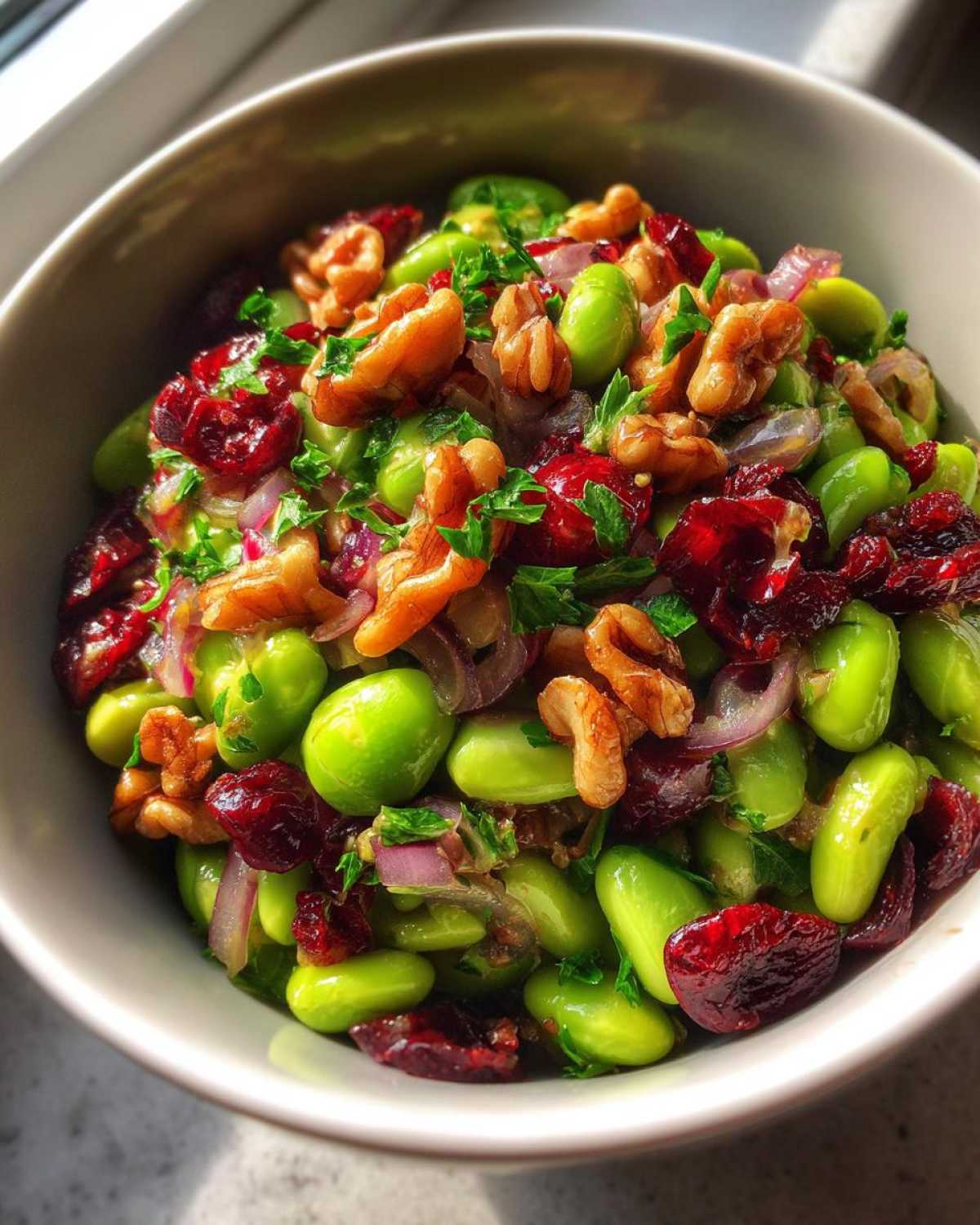 Edamame and Cranberry Winter Salad - detail 4