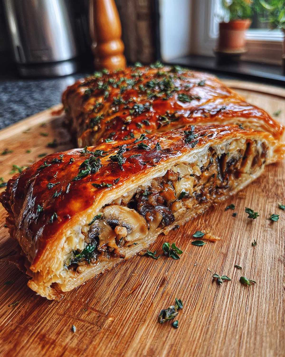 Festive Mushroom Wellington - detail 2