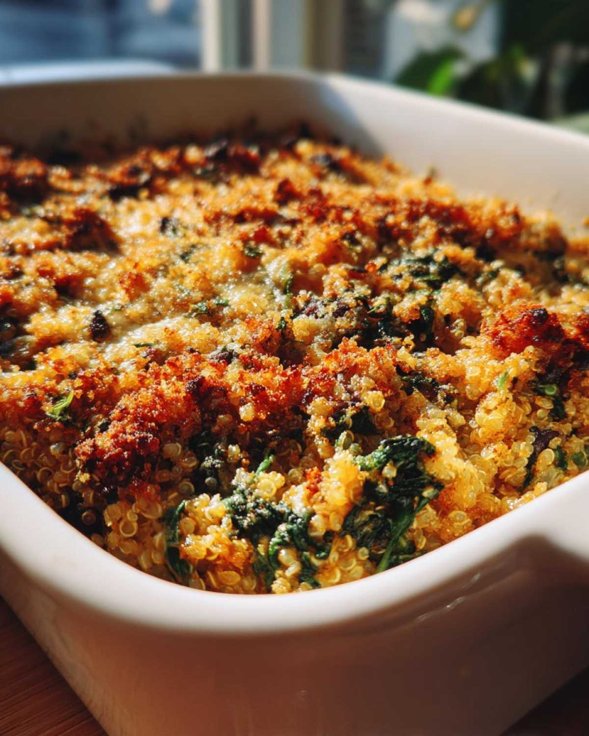 Herbed Quinoa and Spinach Casserole - detail 1
