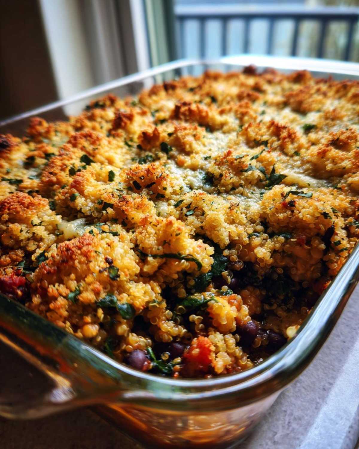 Herbed Quinoa and Spinach Casserole - detail 2