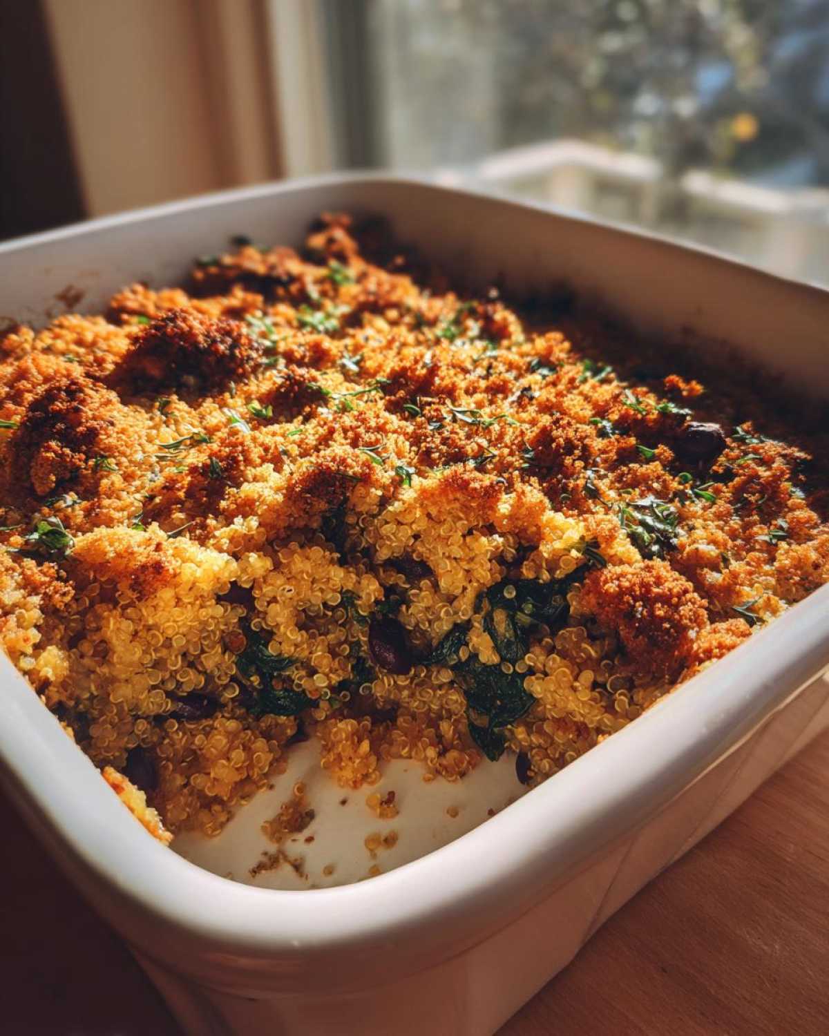 Herbed Quinoa and Spinach Casserole - detail 4