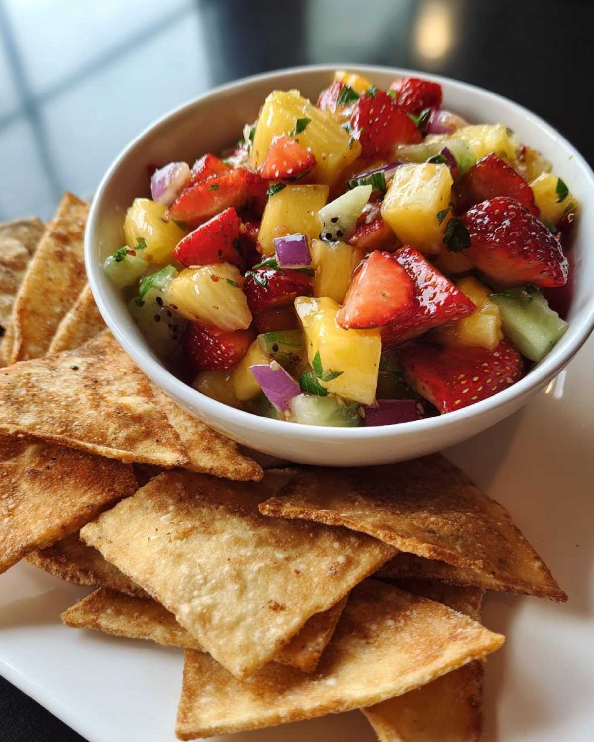 Holiday Fruit Salsa with Cinnamon Sugar Chips - detail 1