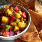 Holiday Fruit Salsa with Cinnamon Sugar Chips