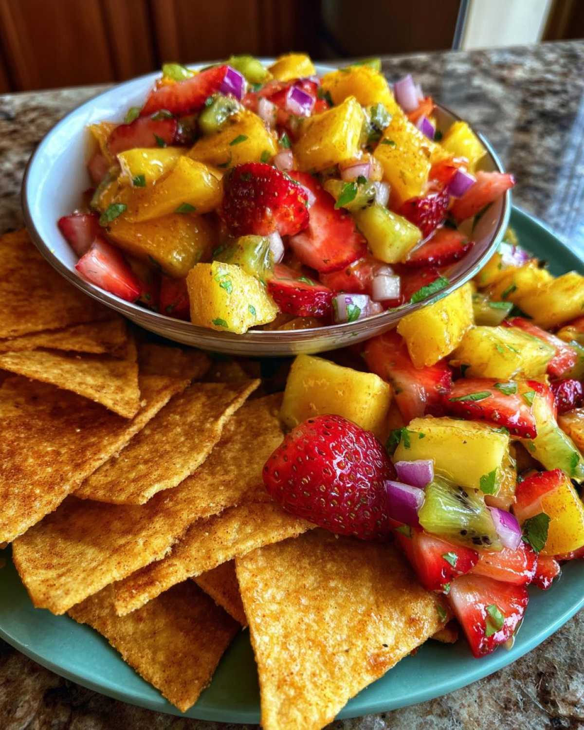 Holiday Fruit Salsa with Cinnamon Sugar Chips - detail 2