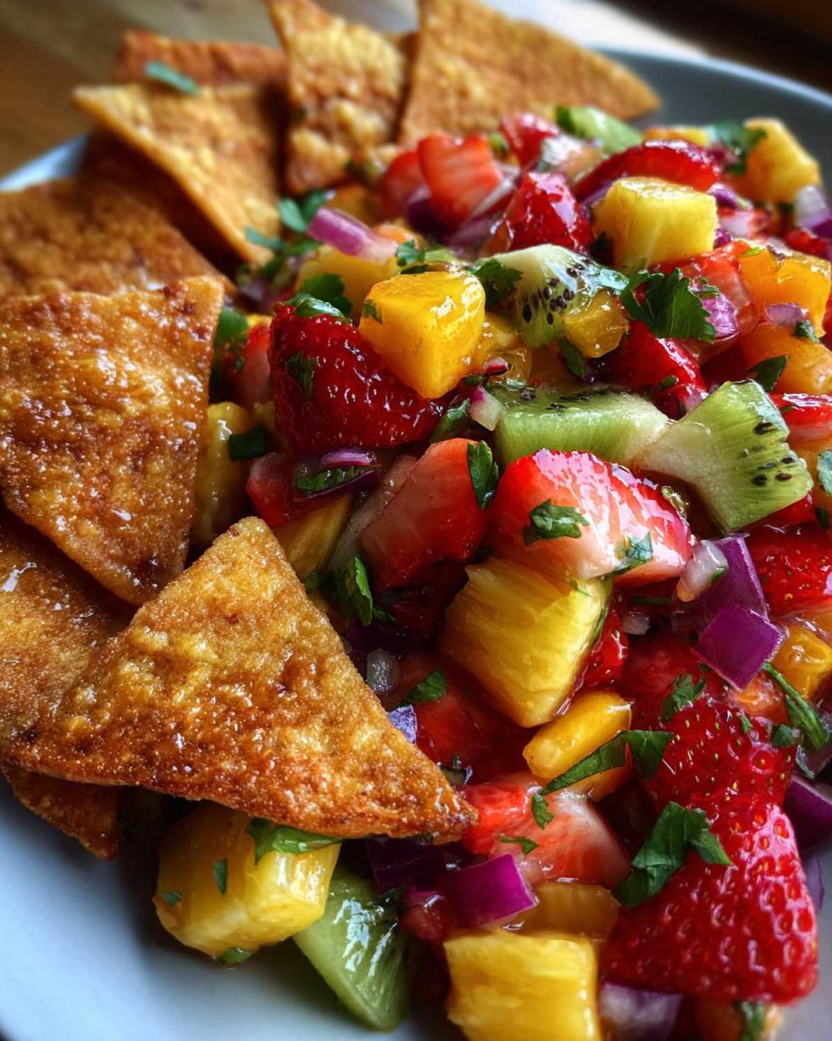 Holiday Fruit Salsa with Cinnamon Sugar Chips - detail 3