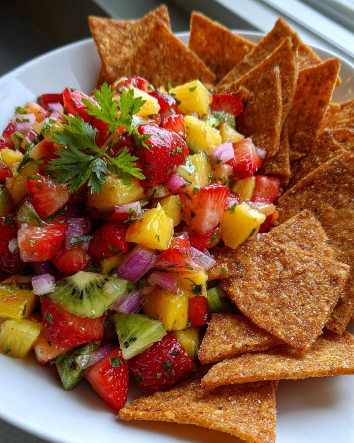 Holiday Fruit Salsa with Cinnamon Sugar Chips - detail 4