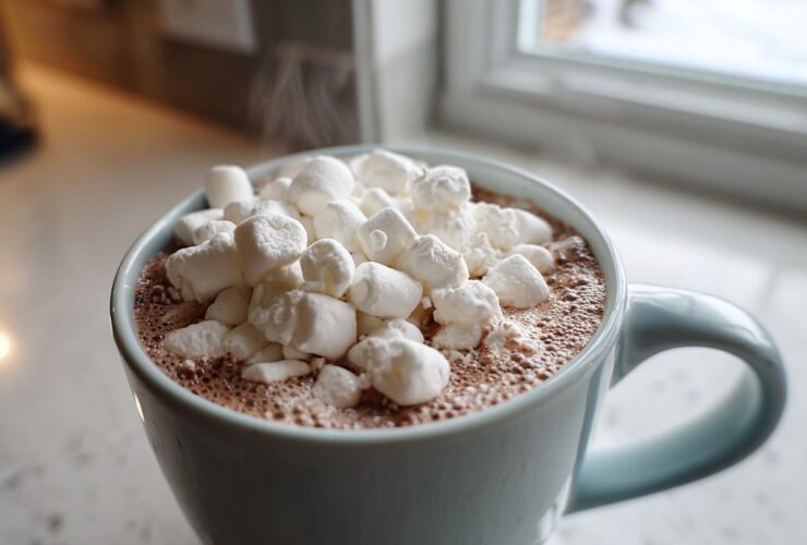 Lavender Hot Chocolate with Marshmallows