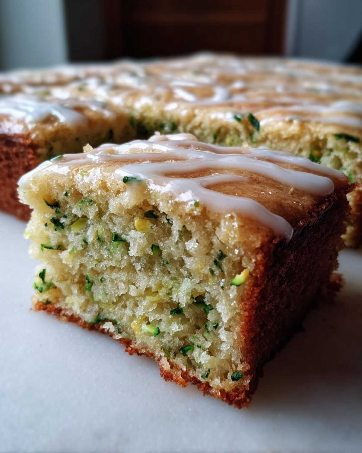 Lemon Zucchini Bars with Glaze - detail 1