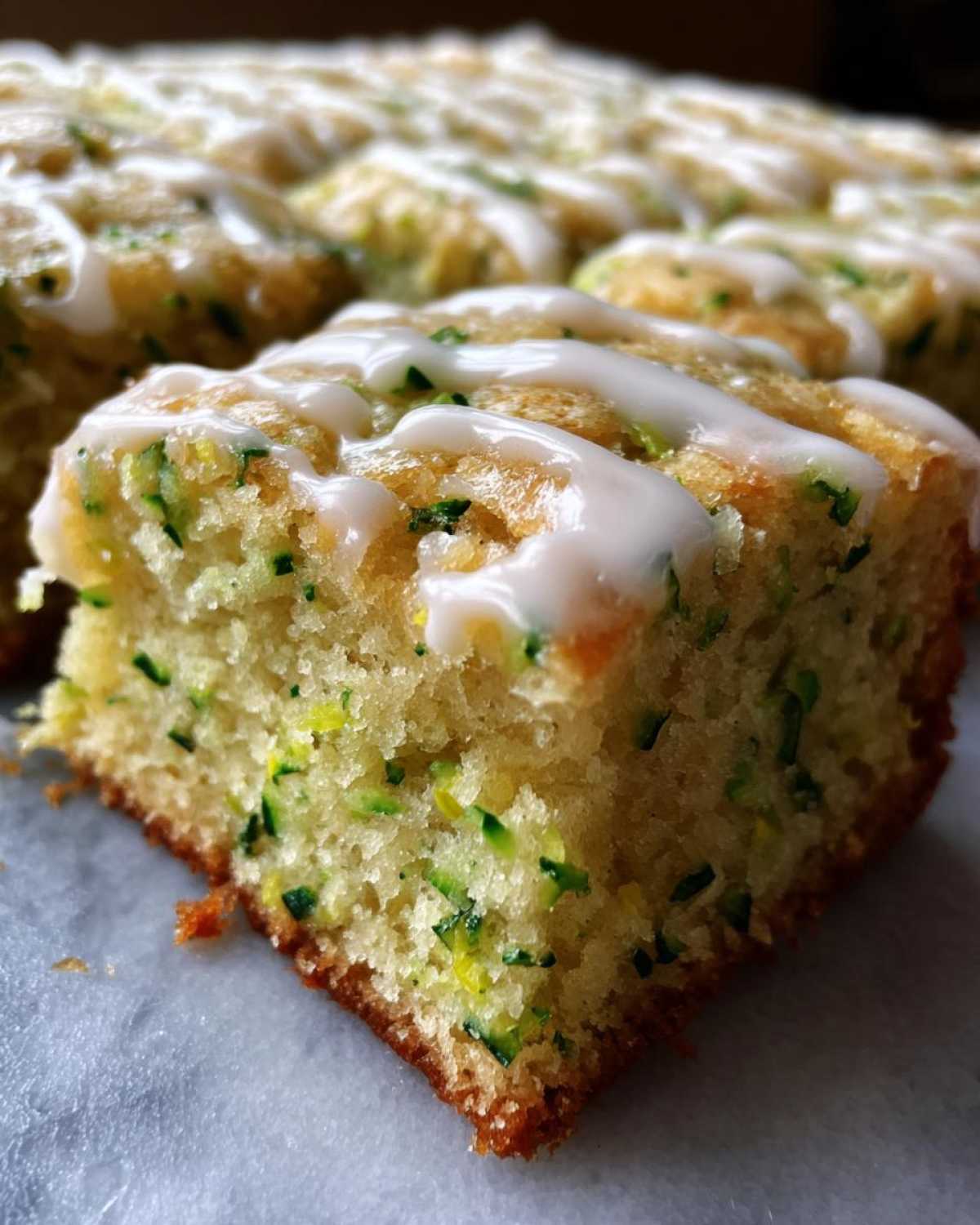 Lemon Zucchini Bars with Glaze - detail 3