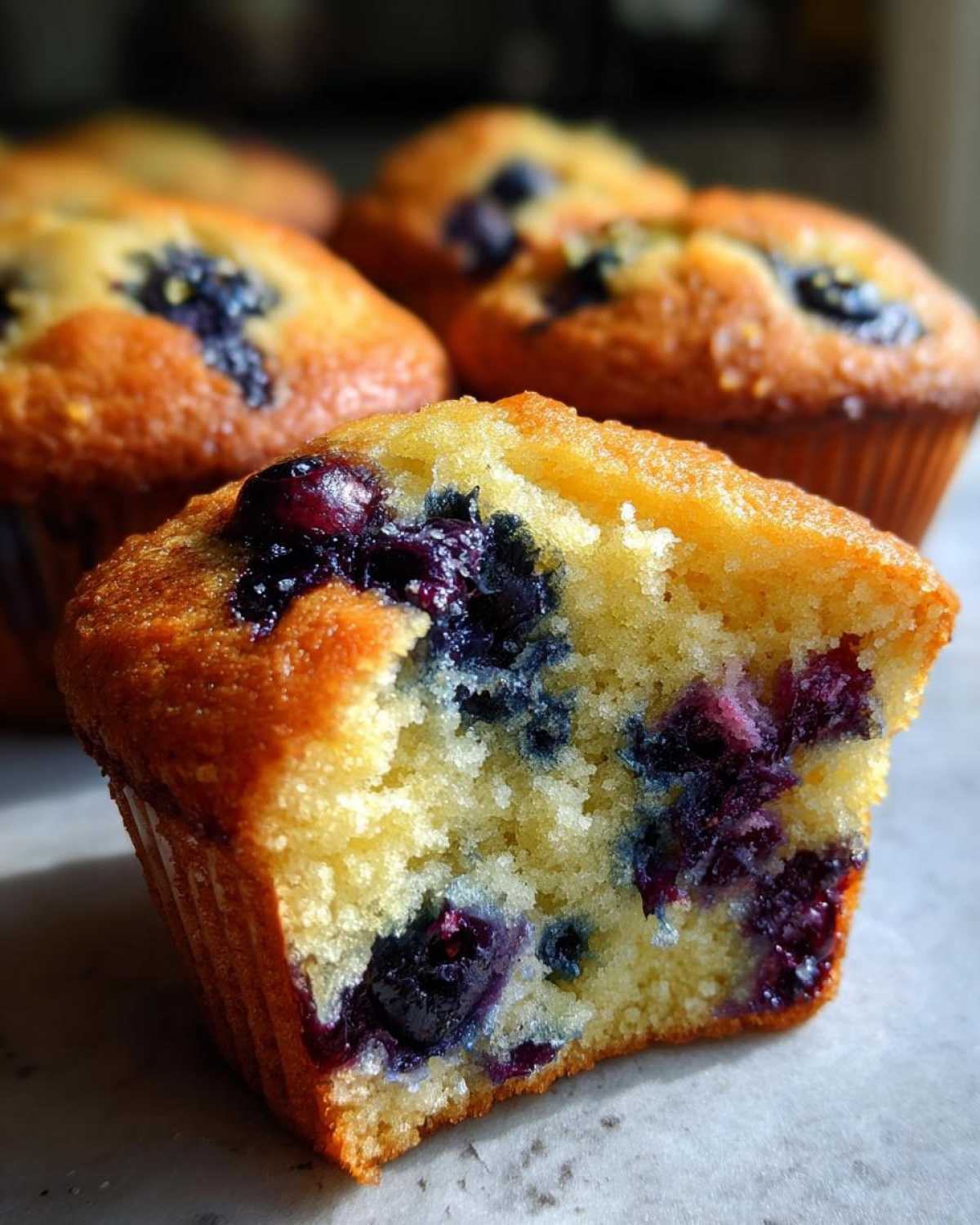 Lemon blueberry muffins - detail 2