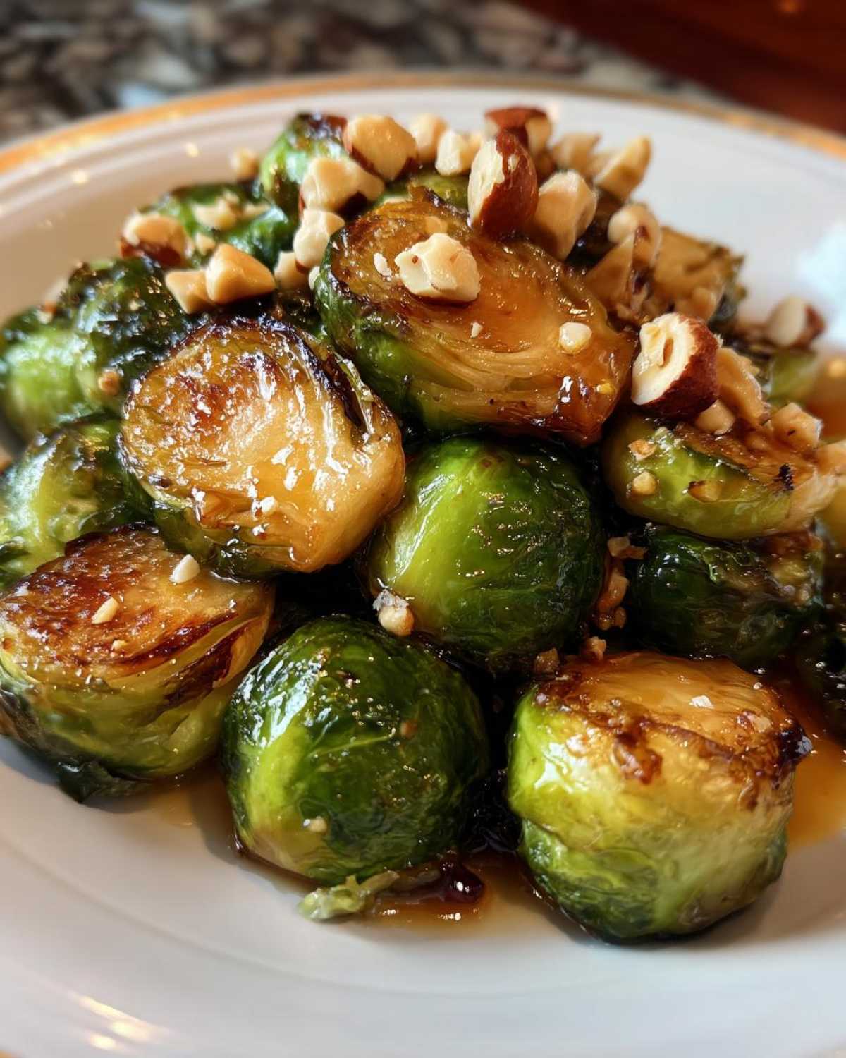 Maple-Glazed Brussels Sprouts with Hazelnuts - detail 3