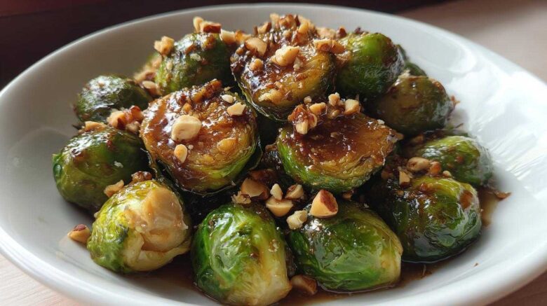 Maple-Glazed Brussels Sprouts with Hazelnuts